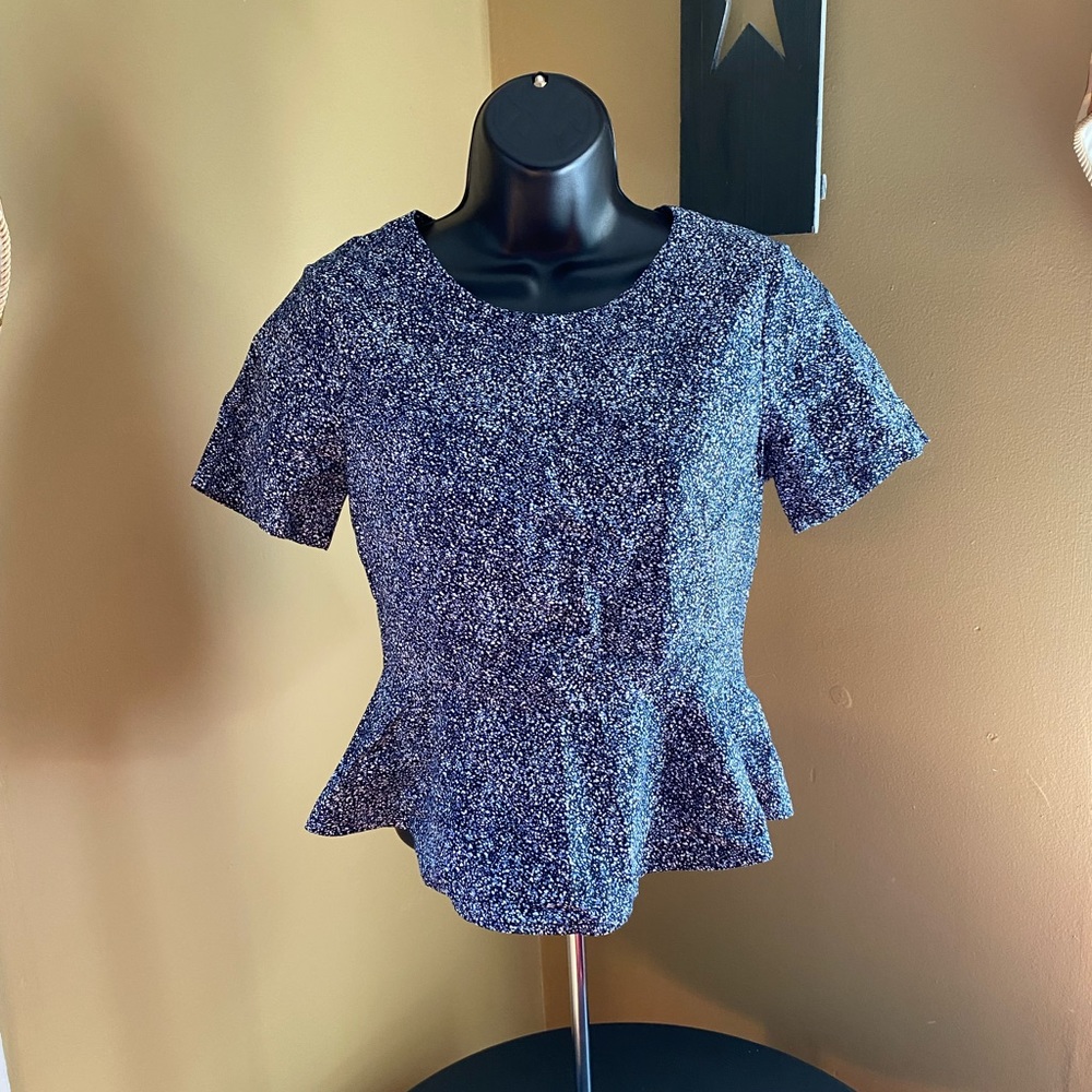 GAP Navy Blue Patterned Zip Up Top